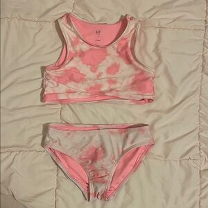 Girls GAP Swimsuit, Two Piece Bikini Pink Tie Dye